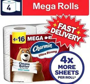 Charmin Ultra Strong Toilet Paper 4 Mega Rolls, 220 Sheets Per Roll Charmin Ultra Strong Toilet Paper 4 Mega Rolls, 220 Sheets Per Roll