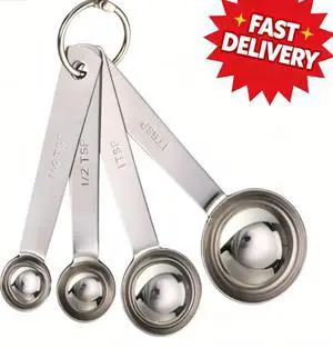 Mainstays Kitchen Stainless Steel 4-Piece Nesting Measuring Spoons Set, Stainless Steel Finish Mainstays Kitchen Stainless Steel 4-Piece Nesting Measuring Spoons Set, Stainless Steel Finish
