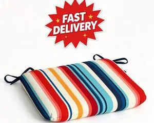 Mainstays 15.5" D x 17" W Modern Multi Stripe Rectangle Outdoor Seat Pad (1 Pack) Mainstays 15.5" D x 17" W Modern Multi Stripe Rectangle Outdoor Seat Pad (1 Pack)