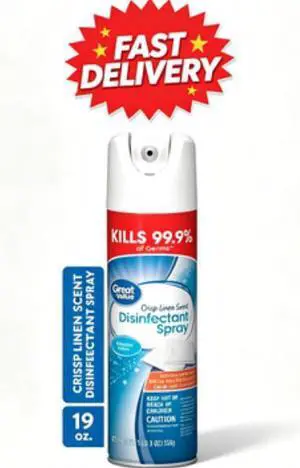 Great Value Disinfectant Spray, Crisp Linen Scent, 19 oz Great Value Disinfectant Spray, Crisp Linen Scent, 19 oz