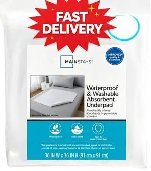 Mainstays Waterproof & Washable Absorbent Underpad, One Size Mainstays Waterproof & Washable Absorbent Underpad, One Size