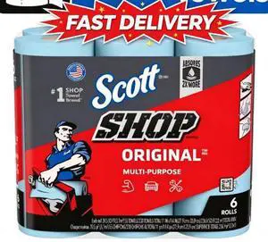 Scott Shop Towels, 6 Rolls, 55 Sheets Per Roll Scott Shop Towels, 6 Rolls, 55 Sheets Per Roll