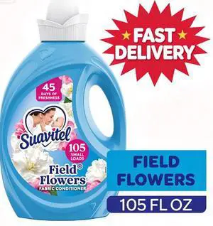 Suavitel Fabric Conditioner, Liquid Fabric Softener, 45 Days of Freshness, Field Flowers Scent, 105 fl oz Suavitel Fabric Conditioner, Liquid Fabric Softener, 45 Days of Freshness, Field Flowers Scent, 105 fl oz