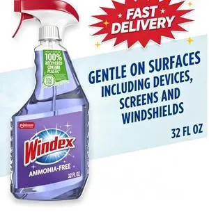 Windex Ammonia-Free Glass, Window, Mirror, and Windshield Cleaner, Crystal Rain Scent, Spray Bottle, 32 fl oz Windex Ammonia-Free Glass, Window, Mirror, and Windshield Cleaner, Crystal Rain Scent, Spray Bottle, 32 fl oz