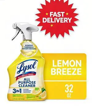 Lysol® All Purpose Cleaner Sanitizing and Disinfecting Spray Lemon Breeze Scent, 32 oz, Bottle Lysol® All Purpose Cleaner Sanitizing and Disinfecting Spray Lemon Breeze Scent, 32 oz, Bottle