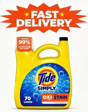 Tide Simply Laundry Detergent Liquid Oxi Boost + Ultra Stain Release, Refreshing Breeze Scent, 94 fl oz, 70 Loads Tide Simply Laundry Detergent Liquid Oxi Boost + Ultra Stain Release, Refreshing Breeze Scent, 94 fl oz, 70 Loads