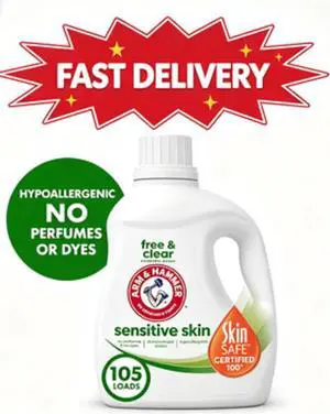 ARM & HAMMER Sensitive Skin Free & Clear Liquid Laundry Detergent Soap, 105 fl oz, 105 Loads ARM & HAMMER Sensitive Skin Free & Clear Liquid Laundry Detergent Soap, 105 fl oz, 105 Loads