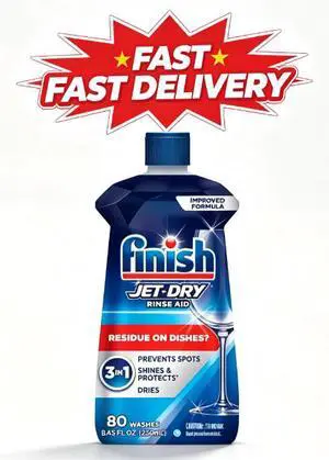 Finish Jet-Dry Rinse Aid, Dishwasher Rinse Agent and Drying Agent, 8.45 fl oz Finish Jet-Dry Rinse Aid, Dishwasher Rinse Agent and Drying Agent, 8.45 fl oz