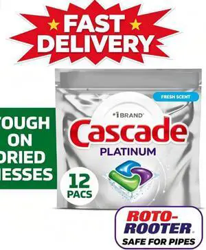 Cascade Platinum Dishwasher Pods, Dishwasher Detergent, Dish Detergent Soap, Fresh, 12 Count Cascade Platinum Dishwasher Pods, Dishwasher Detergent, Dish Detergent Soap, Fresh, 12 Count