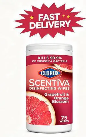 Clorox Scentiva Bleach-Free Cleaning Wipes, Grapefruit & Orange Blossom, 75 Count Clorox Scentiva Bleach-Free Cleaning Wipes, Grapefruit & Orange Blossom, 75 Count