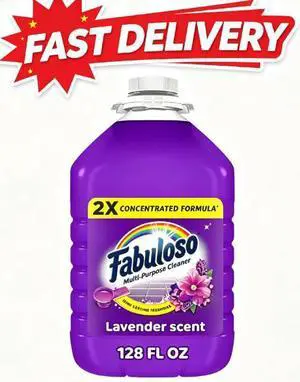 Fabuloso 2X Multi-Purpose Cleaner, No Rinse Floor Cleaner, Lavender Scent, 128 fl oz Fabuloso 2X Multi-Purpose Cleaner, No Rinse Floor Cleaner, Lavender Scent, 128 fl oz