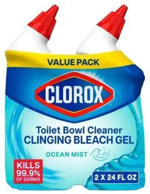 Clorox Toilet Bowl Cleaner Clinging Bleach Gel, Ocean Mist, 24 fl oz, 2 Pack Clorox Toilet Bowl Cleaner Clinging Bleach Gel, Ocean Mist, 24 fl oz, 2 Pack