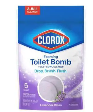 Clorox Foaming Toilet Bomb Toilet Bowl Cleaner, Bleach Free, Lavender Clean, 5 Count Clorox Foaming Toilet Bomb Toilet Bowl Cleaner, Bleach Free, Lavender Clean, 5 Count