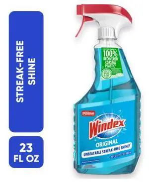 Windex Glass, Window, and Mirror Cleaner, Original Blue, Spray Bottle, 23 fl oz Windex Glass, Window, and Mirror Cleaner, Original Blue, Spray Bottle, 23 fl oz