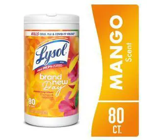 Lysol Disinfecting Wipes, All Purpose Cleaner, Multi Surface Antibacterial Cleaning Wipes, Cleaning Supplies, Mango & Hibiscus Scent, 80 Count Lysol Disinfecting Wipes, All Purpose Cleaner, Multi Surface Antibacterial Cleaning Wipes, Cleaning Supplies, Mango & Hibiscus Scent, 80 Count