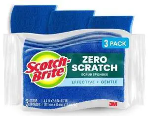 (2 pack) Scotch-Brite Zero Scratch, Non-Scratch, Cleaning Scrub Sponge, 3 Dish Sponges (2 pack) Scotch-Brite Zero Scratch, Non-Scratch, Cleaning Scrub Sponge, 3 Dish Sponges