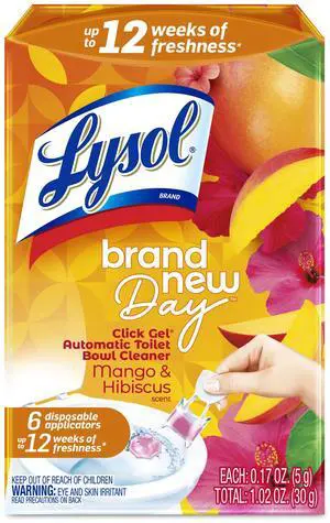 Lysol® Brand New Day Automatic Toilet Bowl Click Gel Cleaner, Mango & Hibiscus, 6 Count Lysol® Brand New Day Automatic Toilet Bowl Click Gel Cleaner, Mango & Hibiscus, 6 Count