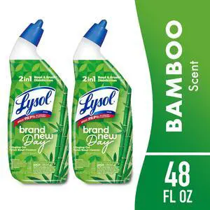 Lysol Toilet Bowl Cleaner Clinging Gel, Disinfecting Bathroom Cleaner and Toilet Bowl Stain Remover, Bamboo Scent, 24 fl oz (2 Pack) Lysol Toilet Bowl Cleaner Clinging Gel, Disinfecting Bathroom Cleaner and Toilet Bowl Stain Remover, Bamboo Scent, 24 fl oz (2 Pack)
