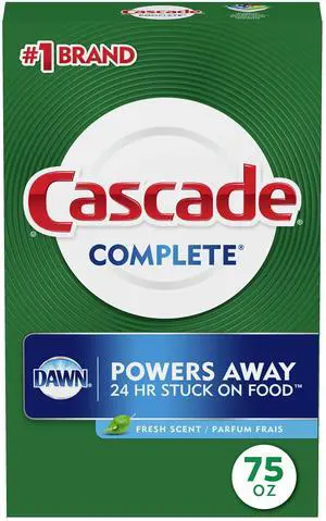 Cascade Complete Dishwasher Detergent Powder, Dish Detergent, Dish Soap, Fresh, 75 fl oz Cascade Complete Dishwasher Detergent Powder, Dish Detergent, Dish Soap, Fresh, 75 fl oz