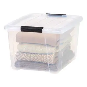 IRIS 32 Qt. Plastic Storage Bin with Lid, Stackable Storage Containers, Tote IRIS 32 Qt. Plastic Storage Bin with Lid, Stackable Storage Containers, Tote