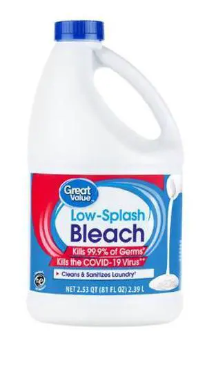 Great Value Low-Splash Bleach, 81 fl oz Great Value Low-Splash Bleach, 81 fl oz
