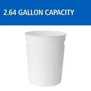 Mainstays Basic Plastic Wastebasket, 2.64 gal, with Cut-Out Handles, White Mainstays Basic Plastic Wastebasket, 2.64 gal, with Cut-Out Handles, White