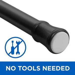 Mainstays 1" Black Adjustable Tension Window Curtain Rod, 48- 84" Mainstays 1" Black Adjustable Tension Window Curtain Rod, 48- 84"