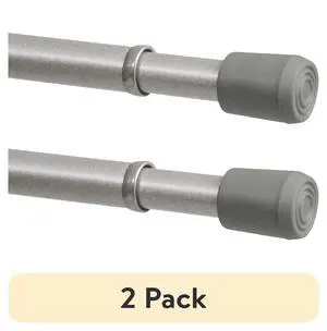 (2 pack) Mainstays 7/16" Adjustable Spring Tension Curtain Rod, 18-28", Chrome (2 pack) Mainstays 7/16" Adjustable Spring Tension Curtain Rod, 18-28", Chrome
