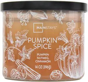Mainstays Pumpkin Spice Scented Jar Candle, 3-Wick Ombre Wrapped, 14 oz Mainstays Pumpkin Spice Scented Jar Candle, 3-Wick Ombre Wrapped, 14 oz