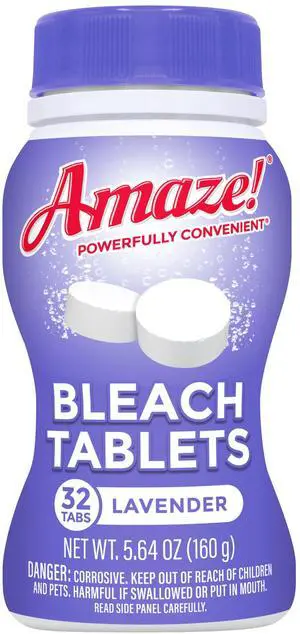 Amaze!® Ultra-Concentrated Bleach Tablets Powerful Stain-Fighting & Whitening Laundry & Home Cleaning, 32 count, Lavender Amaze!® Ultra-Concentrated Bleach Tablets Powerful Stain-Fighting & Whitening Laundry & Home Cleaning, 32 count, Lavender