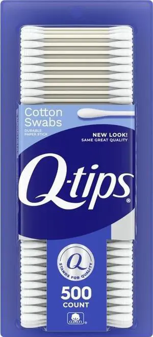 Q-tips Cotton Swabs, Original, 500 Count, 100% Cotton, for Home, First Aid, and Beauty Q-tips Cotton Swabs, Original, 500 Count, 100% Cotton, for Home, First Aid, and Beauty
