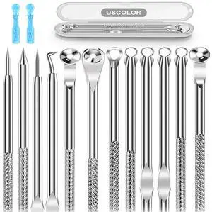 8-Piece Stainless Steel Blackhead Remover Tool Kit, Comedone Extractor, Acne Pimple Popper Set for Face 8-Piece Stainless Steel Blackhead Remover Tool Kit, Comedone Extractor, Acne Pimple Popper Set for Face