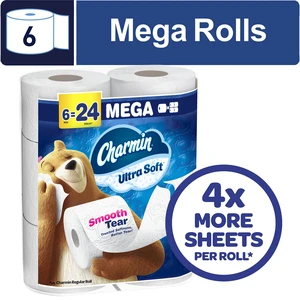 Charmin Ultra Soft Toilet Paper, 6 Mega Rolls (224 Sheets Per Roll) Charmin Ultra Soft Toilet Paper, 6 Mega Rolls (224 Sheets Per Roll)