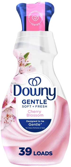Downy Gentle Soft and Fresh Liquid Fabric Softener, 26 Fl Oz, 39 Loads, Cherry Blossom Scent Downy Gentle Soft and Fresh Liquid Fabric Softener, 26 Fl Oz, 39 Loads, Cherry Blossom Scent
