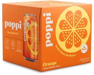 Poppi Orange Prebiotic Soda 12 fl oz, 4 Pack Poppi Orange Prebiotic Soda 12 fl oz, 4 Pack