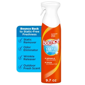 Bounce Rapid Touch-Up 3-in-1 Static Remover, Wrinkle Releaser, Fabric Refreshing Odor Eliminator, Fresh Scent, 9.7 oz Bounce Rapid Touch-Up 3-in-1 Static Remover, Wrinkle Releaser, Fabric Refreshing Odor Eliminator, Fresh Scent, 9.7 oz