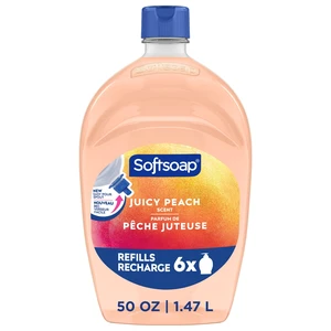 Softsoap Juicy Peach Liquid Hand Soap, 50oz Refill Bottle, Rich Fruity Scent Softsoap Juicy Peach Liquid Hand Soap, 50oz Refill Bottle, Rich Fruity Scent