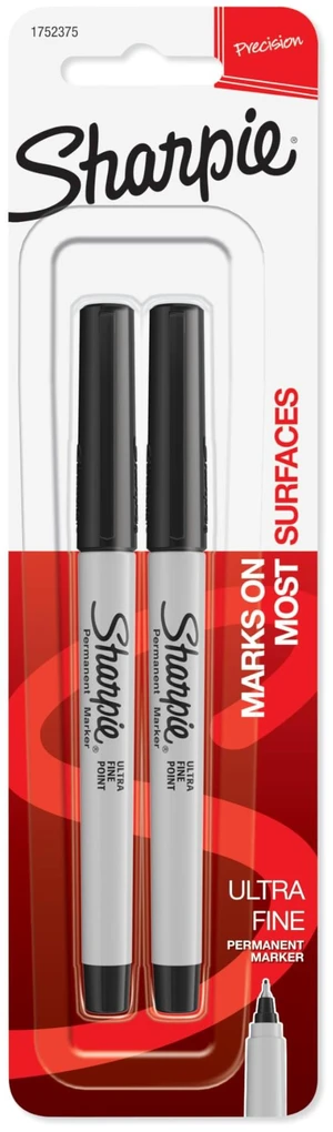 Sharpie Permanent Markers, Ultra Fine Point, Black, 2 Count - Home School Office Supplies Sharpie Permanent Markers, Ultra Fine Point, Black, 2 Count - Home School Office Supplies