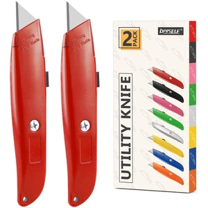 DIYSELF 2 Pack Retractable Utility Knife Box Cutter PVC Pipe Cutter DIYSELF 2 Pack Retractable Utility Knife Box Cutter PVC Pipe Cutter