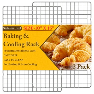 2 PCS Cooling Racks, 10" x 15", Silver 2 PCS Cooling Racks, 10" x 15", Silver