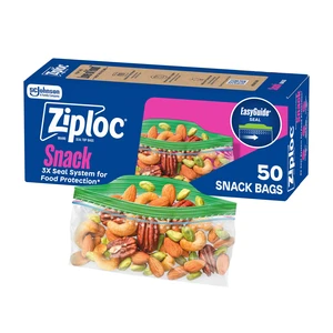 Ziploc Snack Bags, Small Plastic Food Storage Bags, Easy Open and Close, 50 Bags Ziploc Snack Bags, Small Plastic Food Storage Bags, Easy Open and Close, 50 Bags