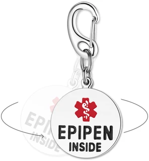 EpiPen Inside Medical Alert Tag, 1" Stainless Steel EpiPen Inside Medical Alert Tag, 1" Stainless Steel