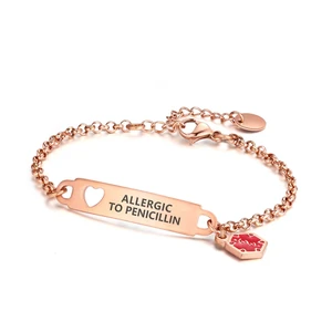 Pre-Engraved Medical Alert ID Bracelet Simple Rolo Chain Stainless Steel Silver, Water Proof with First Aid Symbol Personalized for Women Health Jewelry Pre-Engraved Medical Alert ID Bracelet Simple Rolo Chain Stainless Steel Silver, Water Proof with First Aid Symbol Personalized for Women Health Jewelry