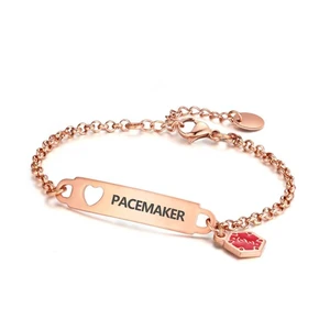Pre-Engraved Medical Alert ID Bracelet Simple Rolo Chain Stainless Steel Silver, Water Proof with First Aid Symbol Personalized for Women Health Jewelry Pre-Engraved Medical Alert ID Bracelet Simple Rolo Chain Stainless Steel Silver, Water Proof with First Aid Symbol Personalized for Women Health Jewelry