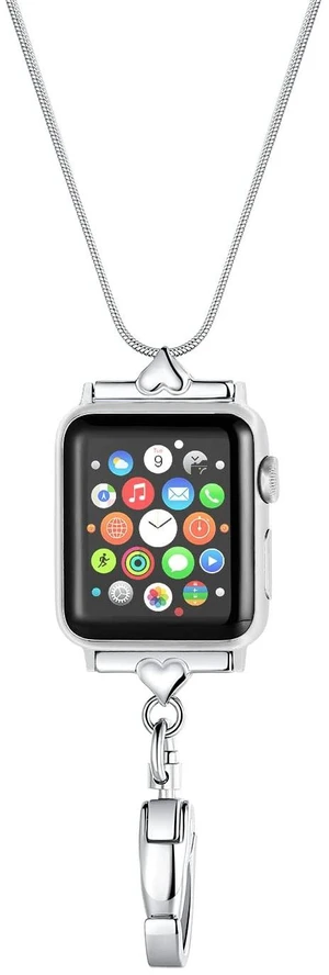 Divoti iWatch Necklace Adapter Compatible with Apple Watch | ID Badge Holder Necklace, Series 38/40 / 41mm | Stylish & Durable Stainless Steel | Snake Chain Strap Replacement Wearable Women & Men Divoti iWatch Necklace Adapter Compatible with Apple Watch | ID Badge Holder Necklace, Series 38/40 / 41mm | Stylish & Durable Stainless Steel | Snake Chain Strap Replacement Wearable Women & Men