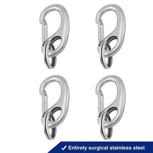 Pet Tag Quick Clips - 2 Pairs (4 Pieces) Standard Size, Heavy Duty Surgical Stainless Steel Dog Tag Holders for Collars Pet Tag Quick Clips - 2 Pairs (4 Pieces) Standard Size, Heavy Duty Surgical Stainless Steel Dog Tag Holders for Collars
