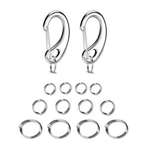 Leash King Pet Tag Quick Clip/Sping-Load Hook Combo for Pet ID Tags - 2 Medim w/Pack of Split Rings Leash King Pet Tag Quick Clip/Sping-Load Hook Combo for Pet ID Tags - 2 Medim w/Pack of Split Rings