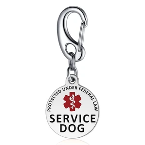 Professional Service Dog Identification Tag | Emotional Support Animal (ESA) Double-Sided ID | Red Medical Alert Symbol & Federal Law Text | Durable Stainless Steel Tag for Vest or Harness Professional Service Dog Identification Tag | Emotional Support Animal (ESA) Double-Sided ID | Red Medical Alert Symbol & Federal Law Text | Durable Stainless Steel Tag for Vest or Harness