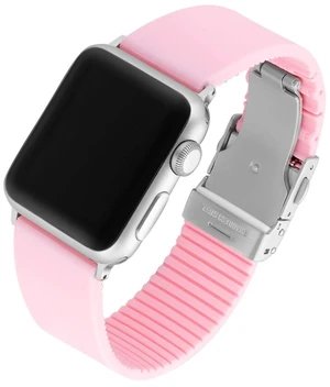 Compatible with Apple Watch | Premium Soft Silicone Sport Stainless Steel Bands| Quick-Release Comfortable & Stylish| Replacement Rubber Watch Strap for All Series 41/40/38-MM Compatible with Apple Watch | Premium Soft Silicone Sport Stainless Steel Bands| Quick-Release Comfortable & Stylish| Replacement Rubber Watch Strap for All Series 41/40/38-MM