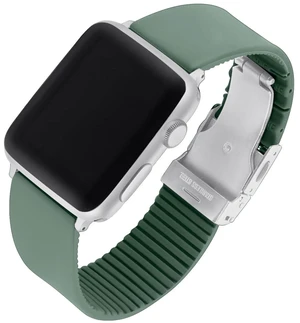 Compatible with Apple Watch | Premium Soft Silicone Sport Stainless Steel Bands| Quick-Release Comfortable & Stylish| Replacement Rubber Watch Strap for All Series 41/40/38-MM Compatible with Apple Watch | Premium Soft Silicone Sport Stainless Steel Bands| Quick-Release Comfortable & Stylish| Replacement Rubber Watch Strap for All Series 41/40/38-MM